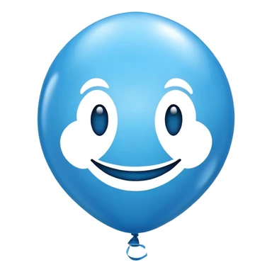 Blue balloon with smiley face sticker