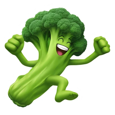 sprinting broccoli joyfully  sticker