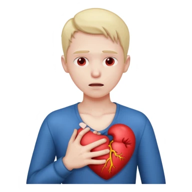 heart thumping out of chest person sticker