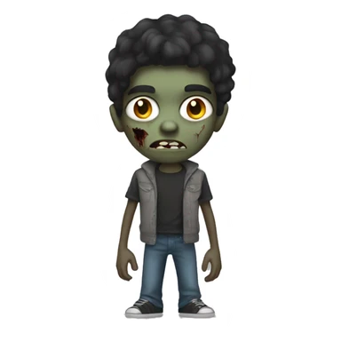 teen boy zombie with dark hair and dark eyes sticker