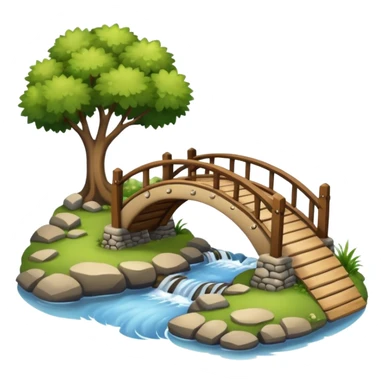 Small park bridge over a water stream sticker