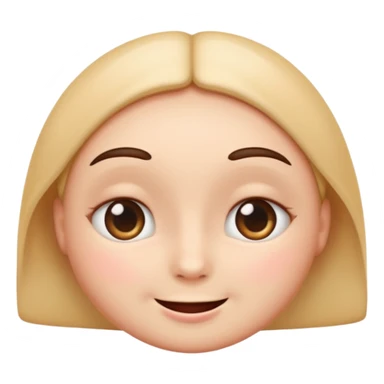 emoji with large shiny pleading eyes like 🥺, closed mouth smile and relaxed gently curved eyebrows like ☺️, soft and gentle expression sticker
