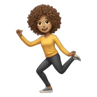 curly hair dancing sticker
