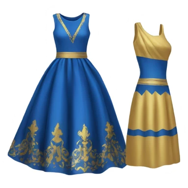 blue and gold dress sticker