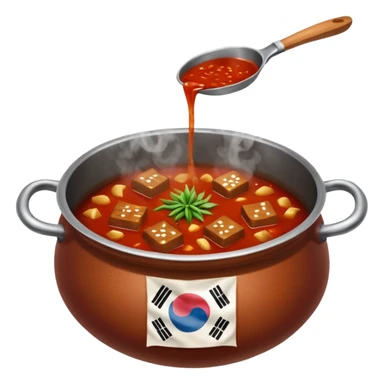 Korean Dakbokkeumtang in a Korean pot Twitter emoji style sticker