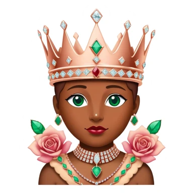 JetSetFly wearing a rose-gold KING crown that is diamond encrusted with monazite, rubies, tiny iced-out perfectly set diamonds, Rolex-rainbow dial crystals, emerald, , VVS emerald diamonds sticker