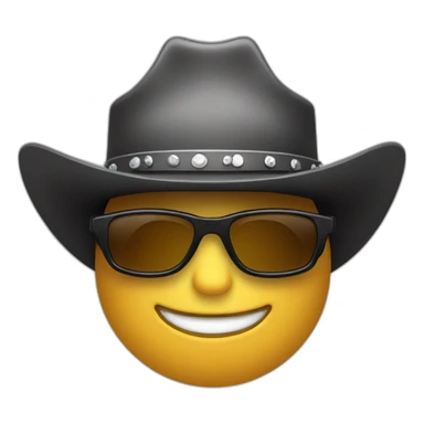 face with a cowboy hat and black sunglasses sticker