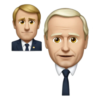 vladimir poutine fait un bras de fer avec emanuel macron sticker