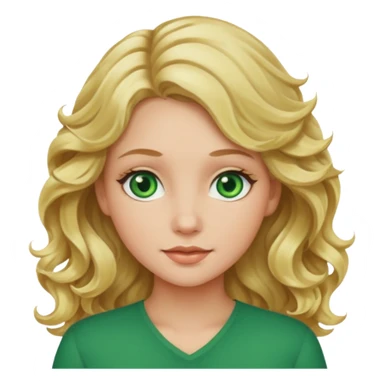Blonde girl with wavy hair and green eyes sticker
