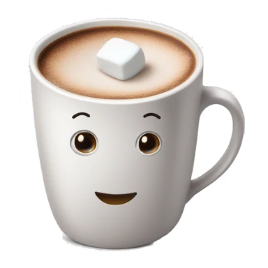 White mug of hot chocolate with marshmallows  sticker