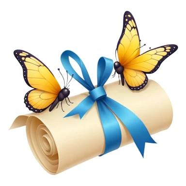  butterflies and diploma  sticker
