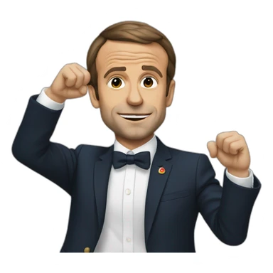 macron qui fait le dab sticker