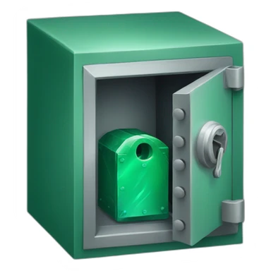 open safe in the middle of the emerald sticker
