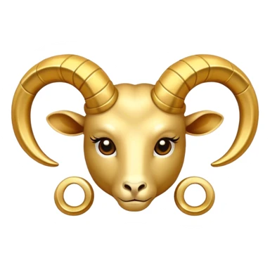 golden aries sign as a golden accessoire sticker