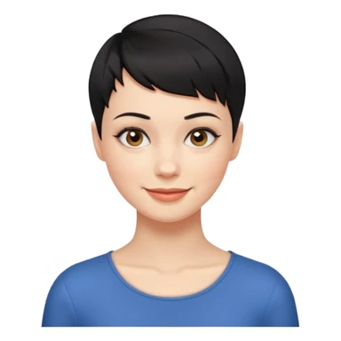 frau freche extreme schwarze Kurzhaarfrisur eine Seite fast keine Haare sticker