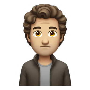 grumpy Man with mediumcurl brown hair without moustache sticker
