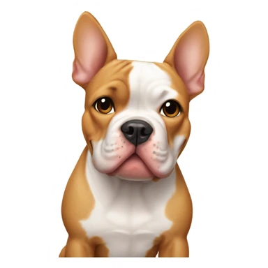 half frenchie half pit bull ginger dog sticker