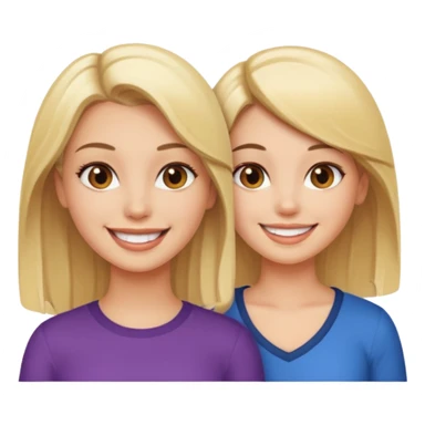 one hot blonde girl and one hot brunette smiling sticker