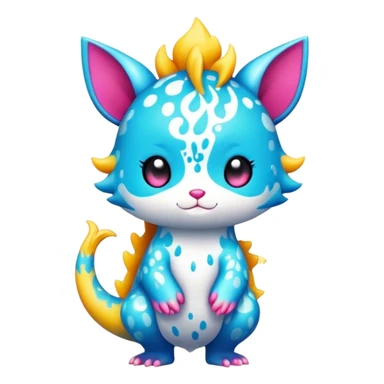 an edgy cute kawaii vernid-fionbri with splash patterns full body sticker