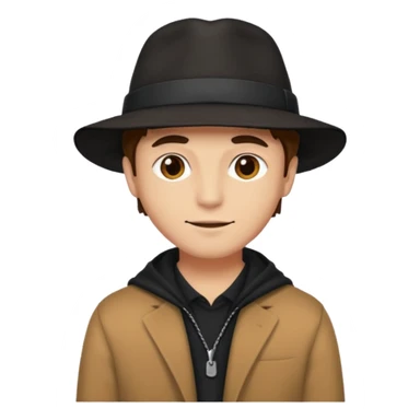 man black hat wearing colored clothes sticker