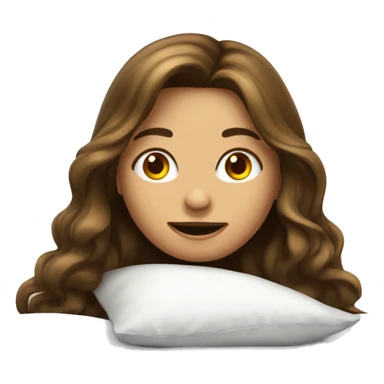 Una chica blanca con cabello liso acostada en una cama sticker