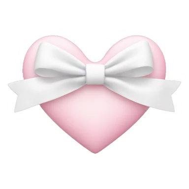 Pastel pink heart with white bow sticker