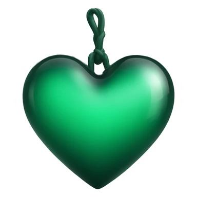 Dark green glass heart  sticker