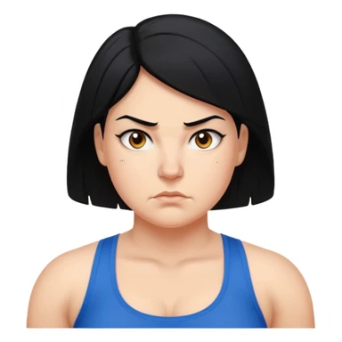 stocky woman running black hair sticker