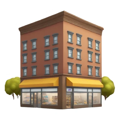 Store with apartments sticker