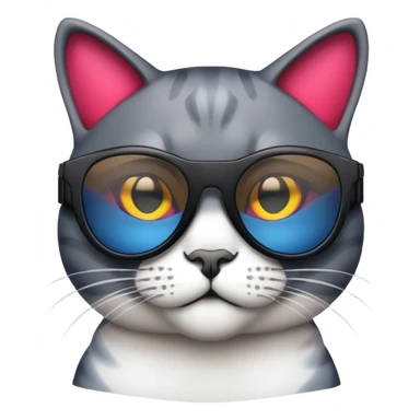 cool cat with laser glasses sticker