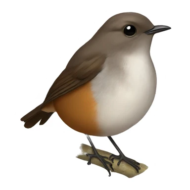 brown robin with white belly sticker