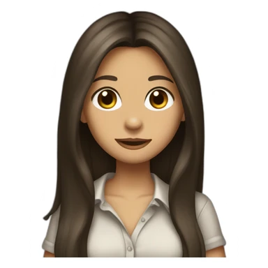 Elena Gilbert with long hair and a ribbed button-down t-shirt sticker