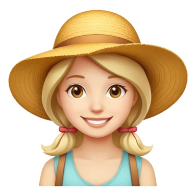 girl with a sunhat, smiling sticker