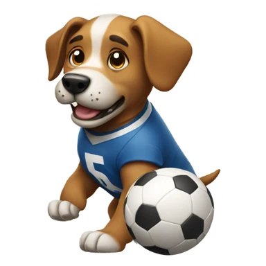 dog playing football sticker