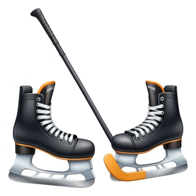 Please, make An icon featuring The background shows a packed stadium with cheering fans, bright arena lights, and an icy rink and close-up shots of key hockey equipment: a hockey stick, puck, and skates. Transparent background highlights the essentials of the game and the thrill of the sport. sticker