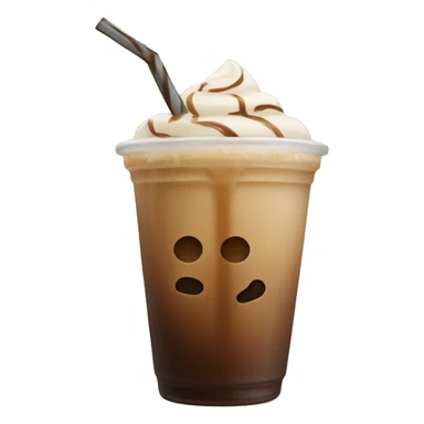 iced coffee with beige straw sticker