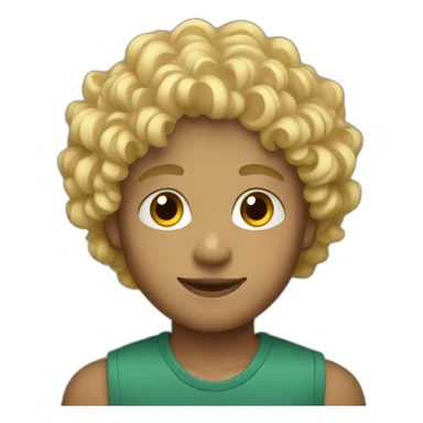 blonde curly mixed boy sticker