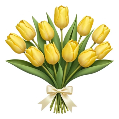 pastel yellow tulip bouquet with bow sticker