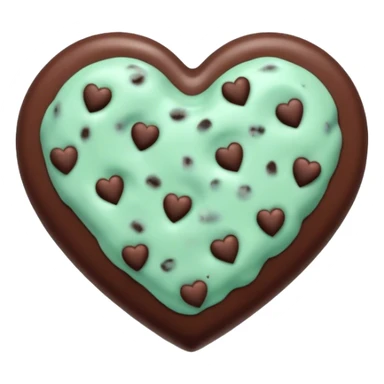 Mint chocolate chip heart sticker