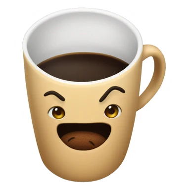 une tasse de café renversée sticker