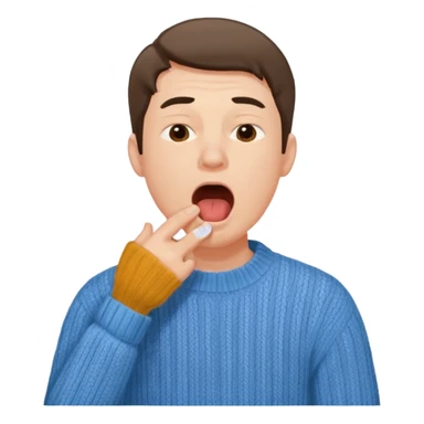 yawning man in sweater sticker