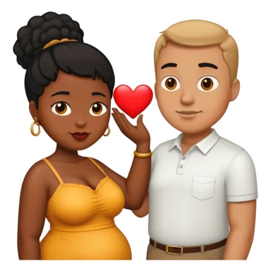 slim short man and fat black woman love sticker
