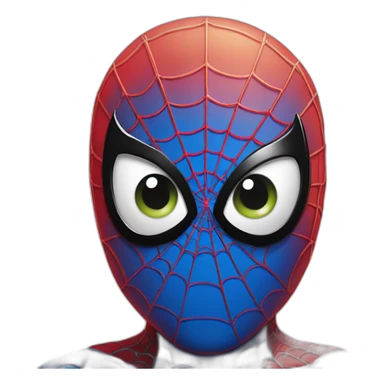 Blue gradient spider man, white eye sticker