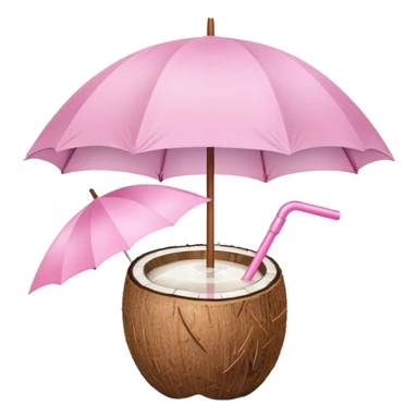 coconut drink with light pink umbrella sticker