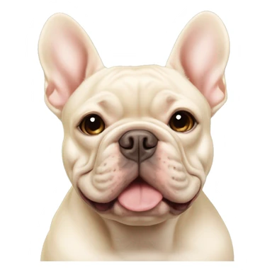 cream frenchie with tan colored american bully  sticker