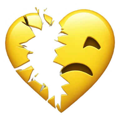 Breaking yellow heart sticker
