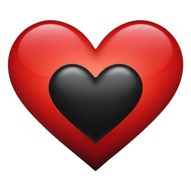 Black and red heart gradient mix sticker