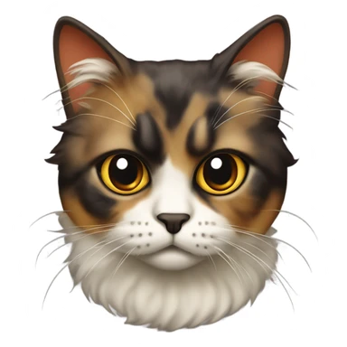 Tortoiseshell fuzzy cat that looks mean sticker