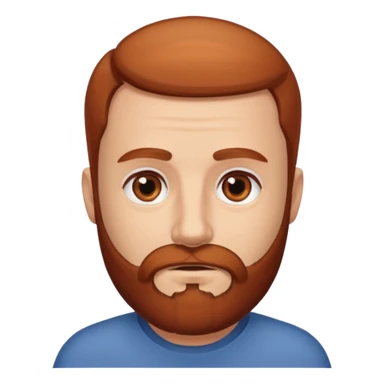 semi balding man with beard. brown eyes and brown/red beard sticker