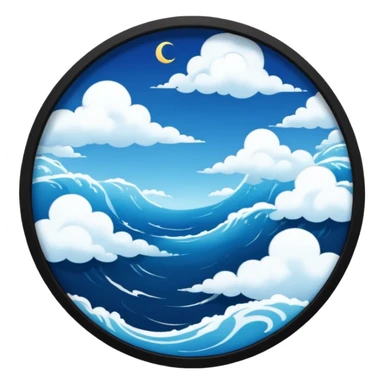 A wide window frame showing Earth’s blue oceans and swirling white clouds below.


















 sticker